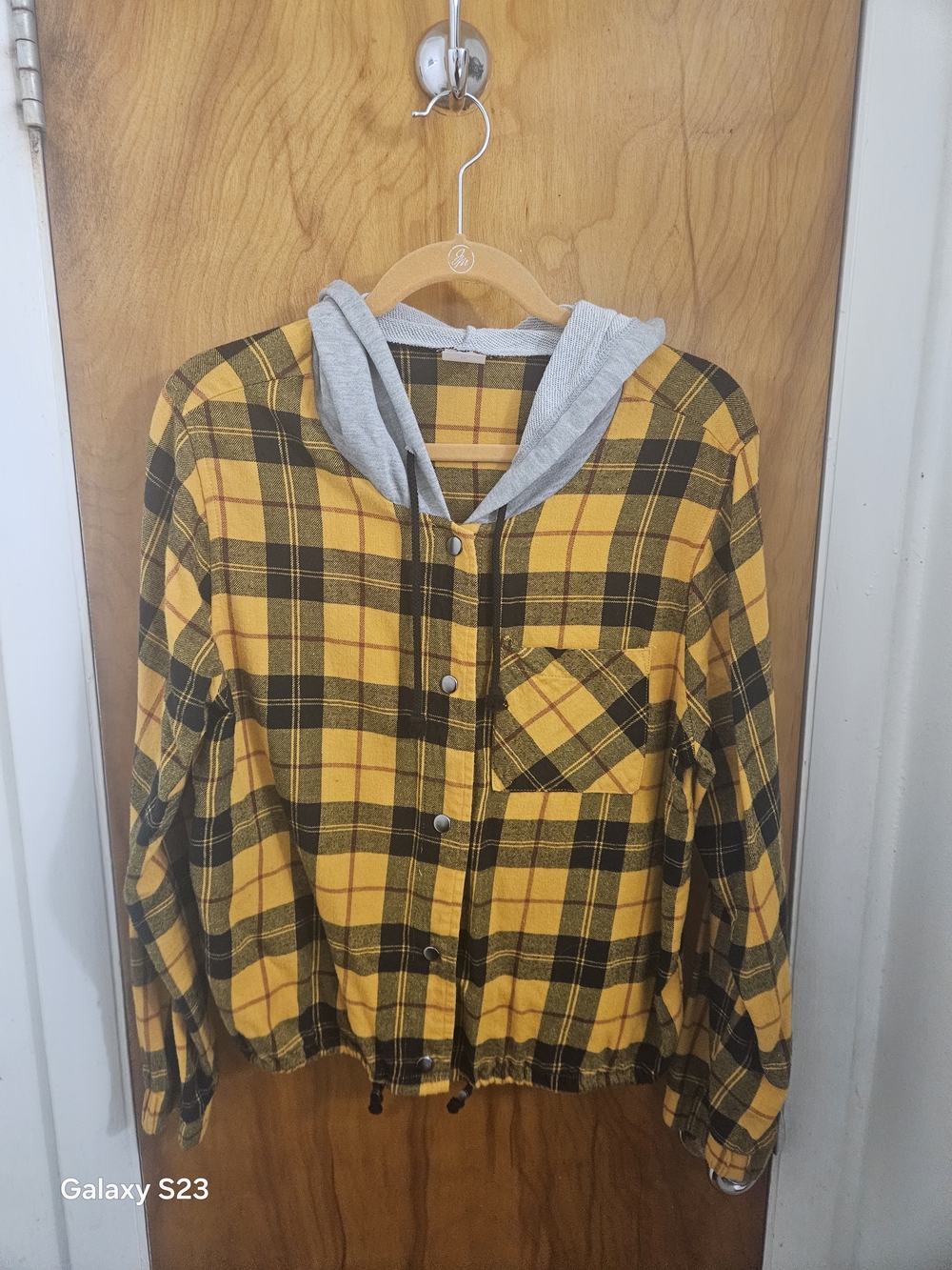 Yellow Plaid Hooded Jacket